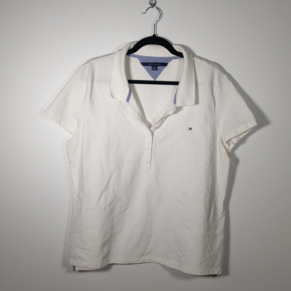0001 Tommy Hilfiger White Cap Sleeve Polo